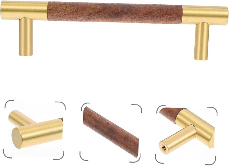 مقبض خزانة عصري 16 2X4X1 4CM مقبض باب خزانة ملابس من خشب الجوز ديكور منزلي - Image 3